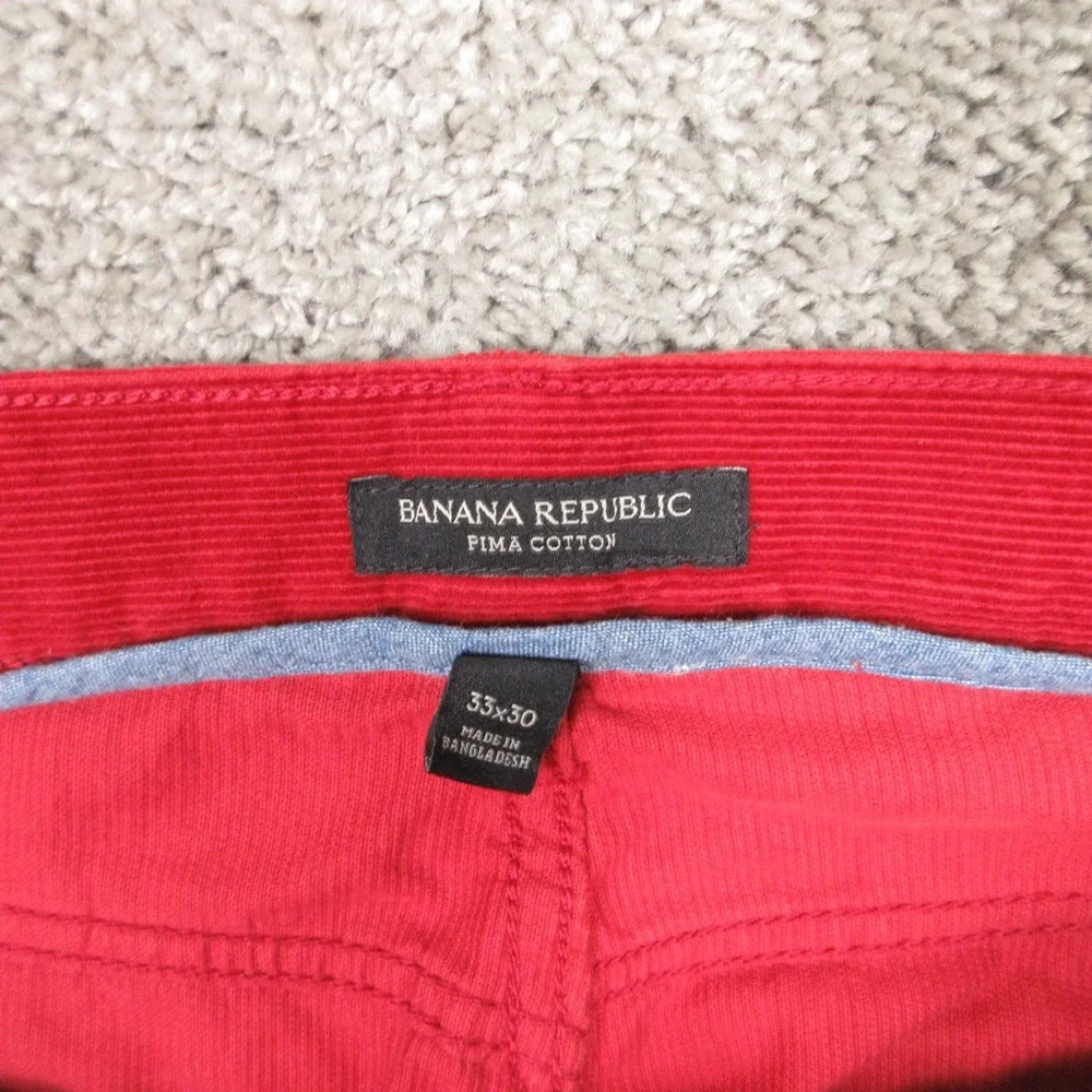 Banana‎ Republic Pants Mens 33x30 Red Corduroy 5 Pocket Chinos Pima Cotton
